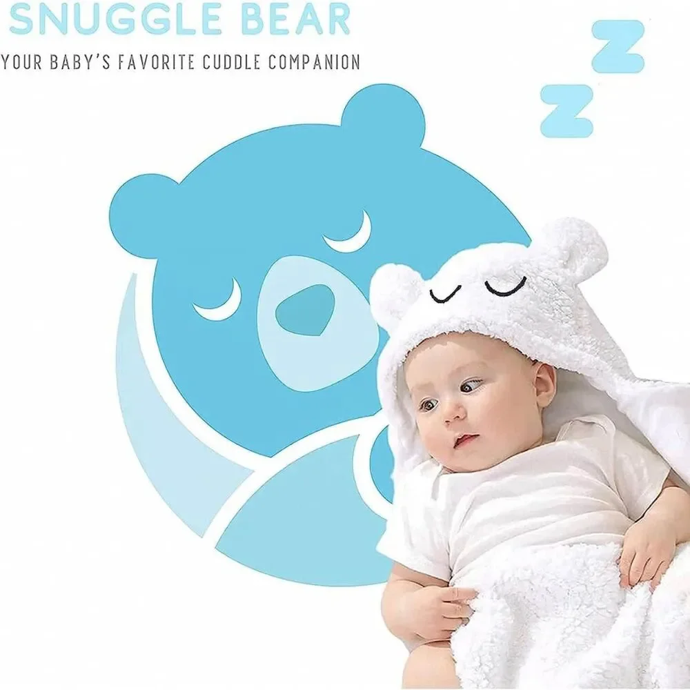 Snuggle Bear Baby Swaddle Blanket Wrap Cute Newborn Bear Onesie Ultra Soft NEW